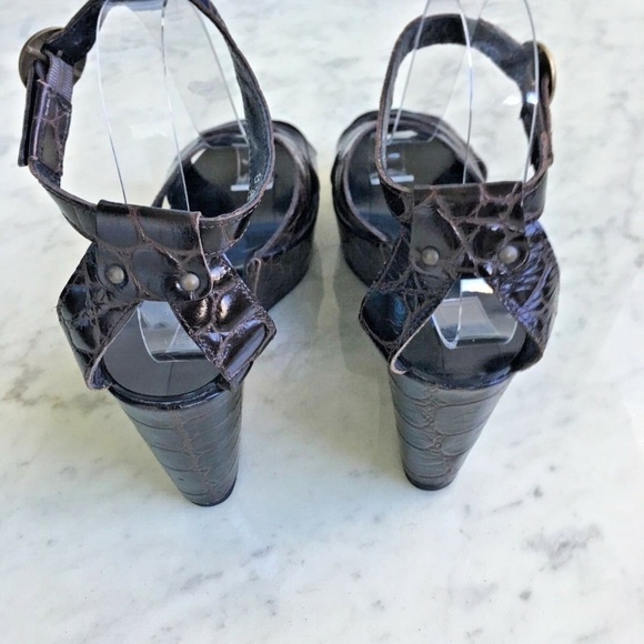 AUTHENTIC ROBERT CLERGERIE WEDGE PLATFROM SANDALS 38.5 - 8 1/2 - Picture 3 of 7